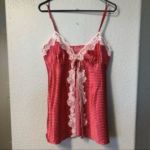 Vintage red heart butterfly style slip dress